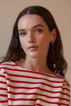 Breton - Ecru/Flame Red