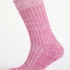 Cushioned Cotton Walking Sock - Pink/White