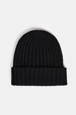 Lambswool Beanie Hat - Black