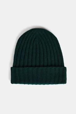 Lambswool Beanie Hat - Bottle Green