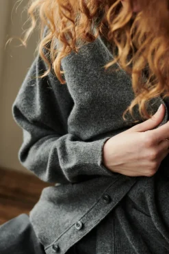 Lambswool Cardigan - Charcoal