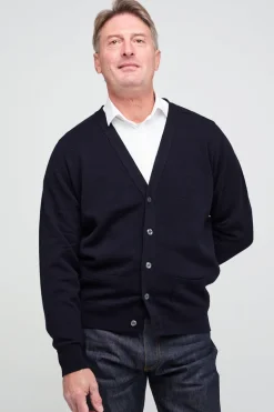Lambswool Cardigan - Navy