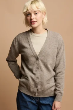 Lambswool Cardigan - Truffle