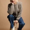 Lambswool Fisherman Ribbed Jumper - Truffle
