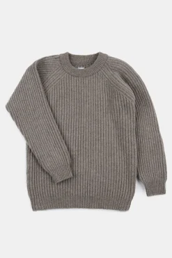 Lambswool Fisherman Ribbed Jumper - Truffle