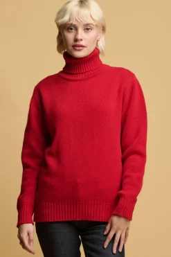 Lambswool Roll Neck - Red