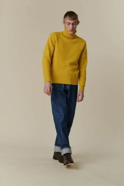 Lambswool Roll Neck Jumper - Picalilli Yellow