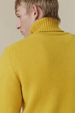 Lambswool Roll Neck Jumper - Picalilli Yellow