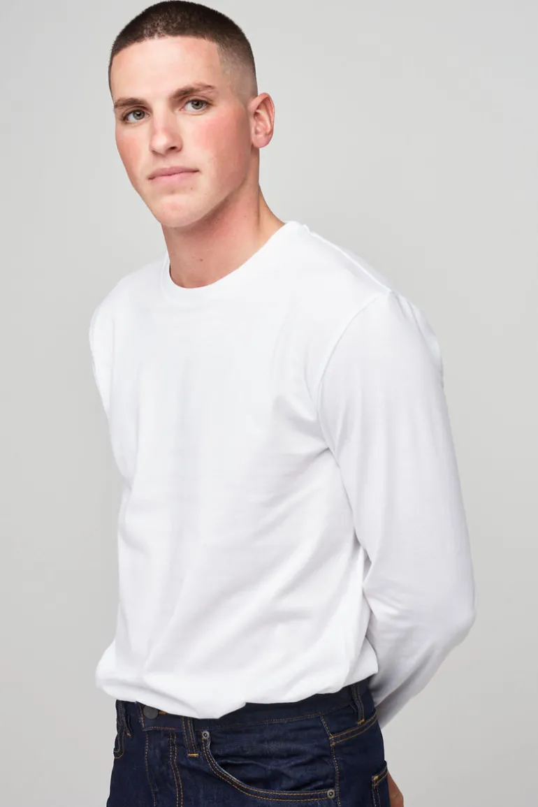 Long Sleeve T Shirt Plastic Free - White