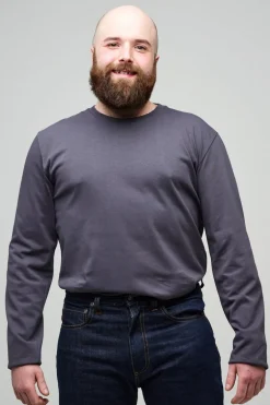Long Sleeve T Shirt Plastic Free - Slate Grey