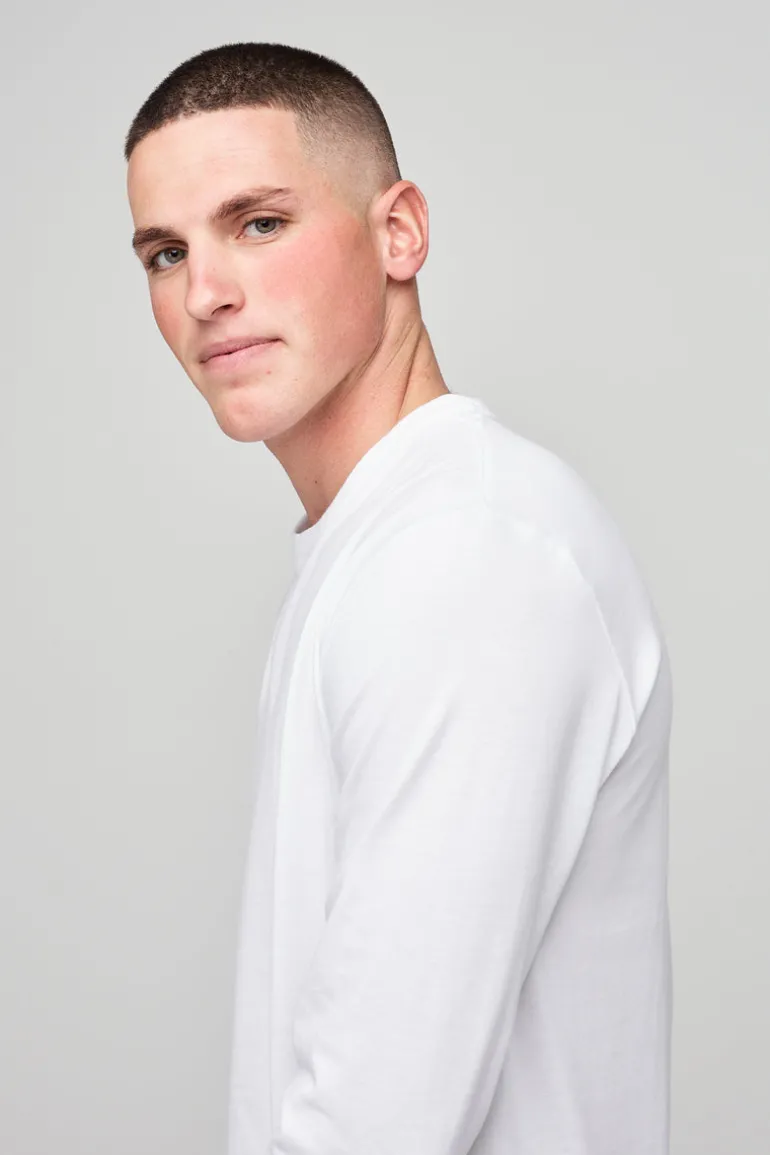 Long Sleeve T Shirt Plastic Free - White