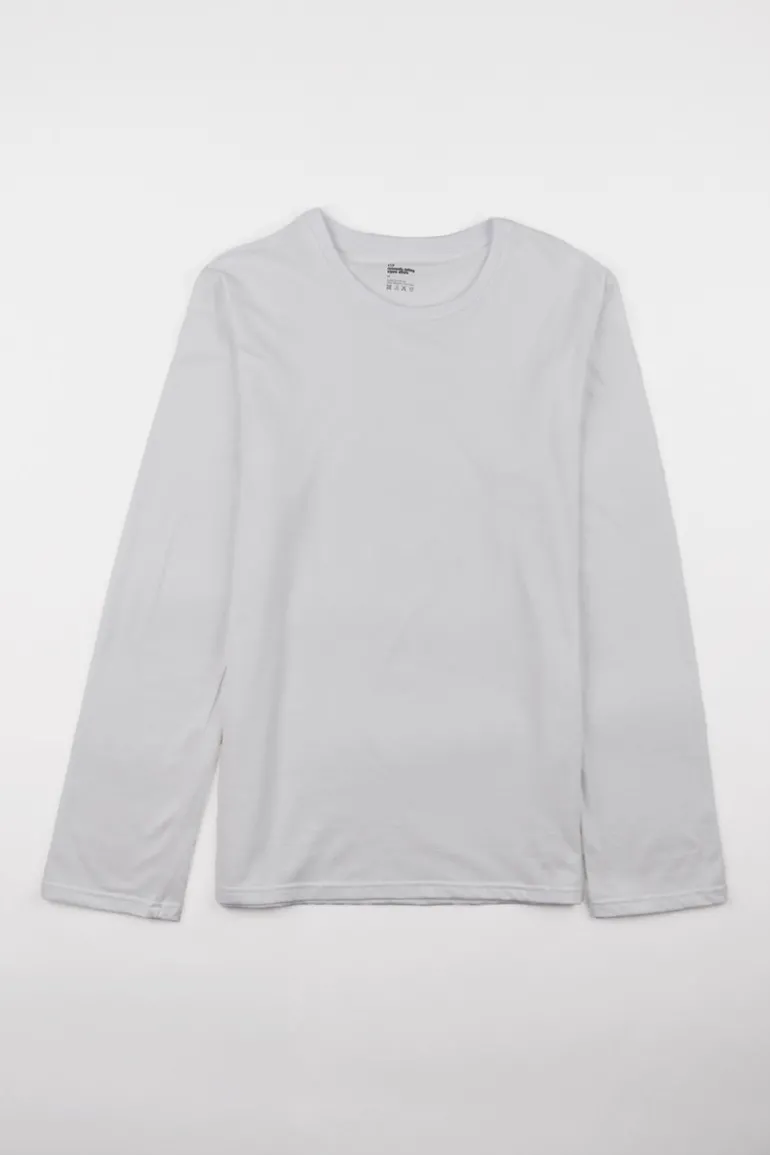 Long Sleeve T Shirt Plastic Free - White