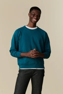 Men's Raglan Sweatshirt Plastic Free - Teal