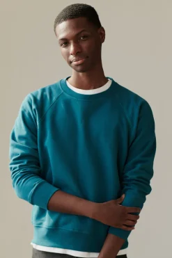 Men's Raglan Sweatshirt Plastic Free - Teal