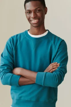 Men's Raglan Sweatshirt Plastic Free - Teal