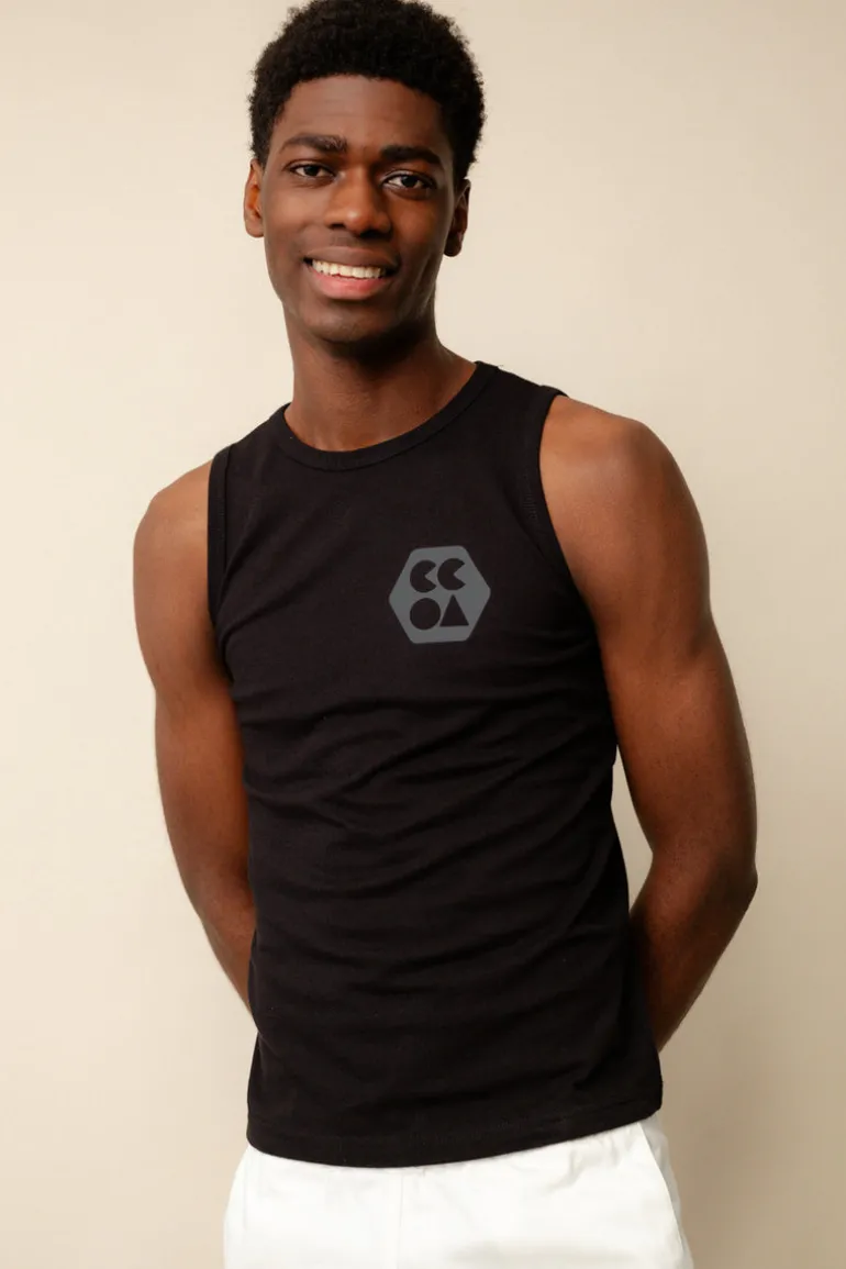 Men's Sleeveless T Shirt Plastic Free - Black