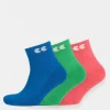 Mixed Colour Sports Ankle Socks 3 Pack - Cobalt/Apple/Pink