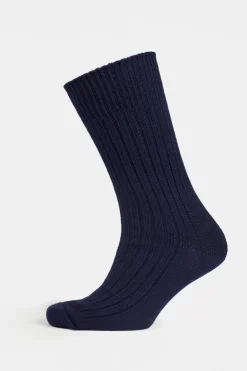 Premium Cotton Sock Rib - Navy Blue