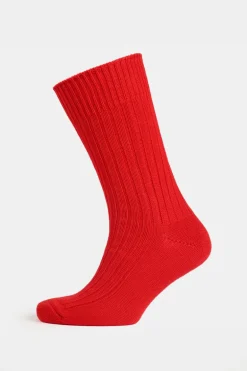 Premium Cotton Sock Rib - Red