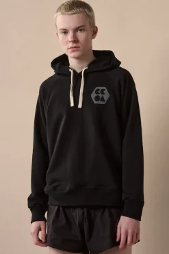 Raglan Hooded Sweatshirt Plastic Free - Black
