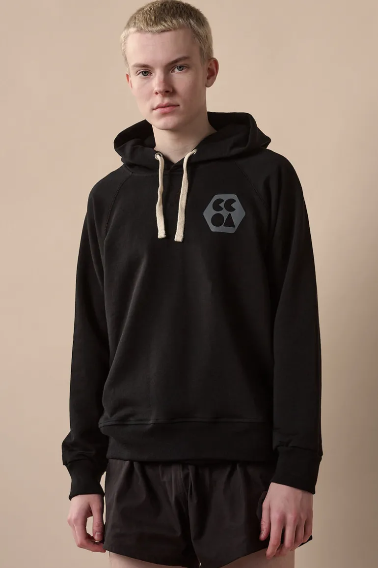 Raglan Hooded Sweatshirt Plastic Free - Black