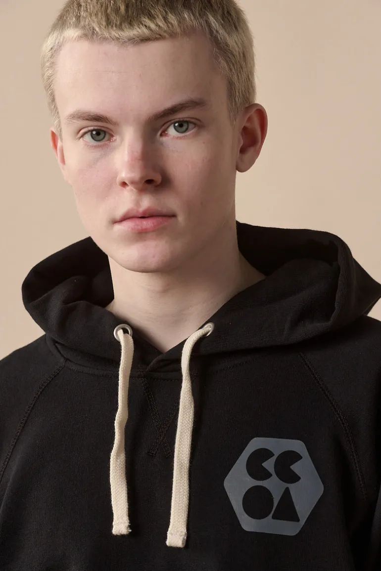 Raglan Hooded Sweatshirt Plastic Free - Black