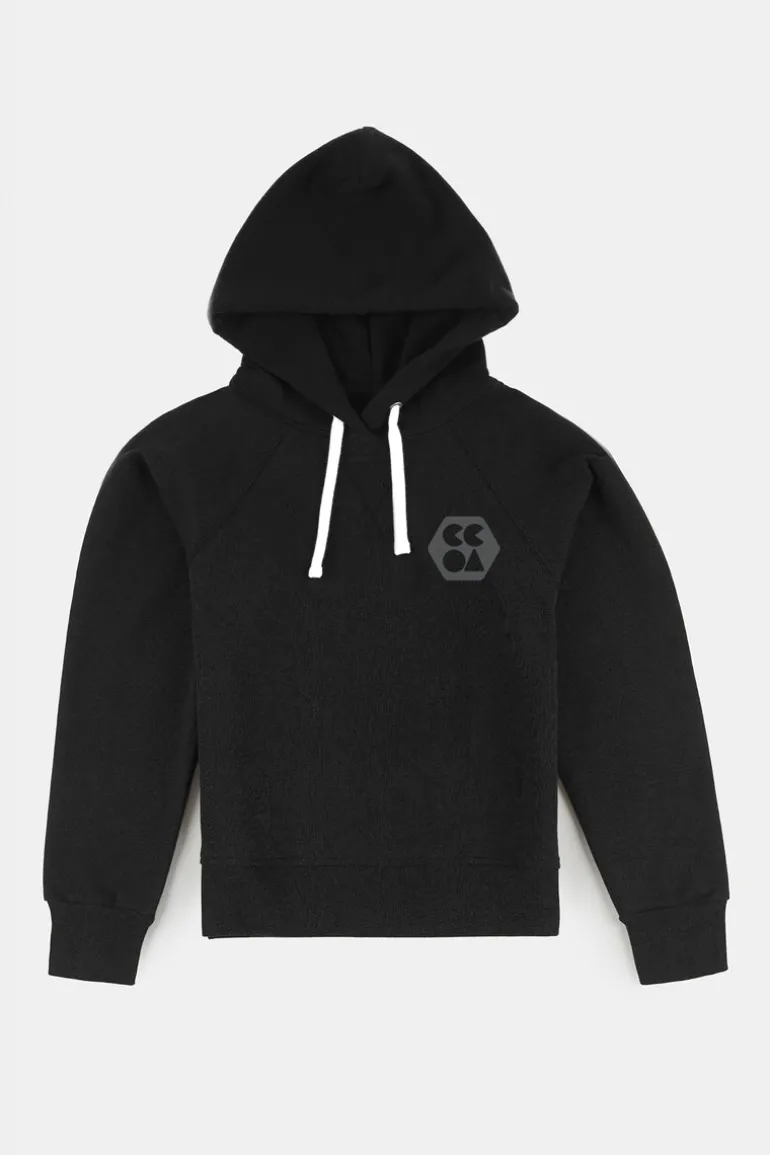 Raglan Hooded Sweatshirt Plastic Free - Black