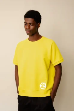 Short Sleeve Raglan Training Top Plastic Free - Canary Yellow
