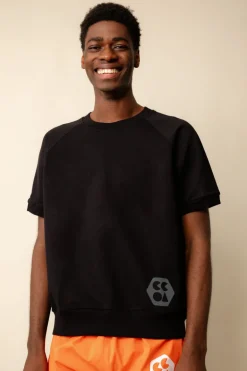 Short Sleeve Raglan Training Top Plastic Free - Black