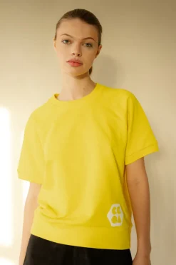 Short Sleeve Raglan Training Top Plastic Free - Canary Yellow