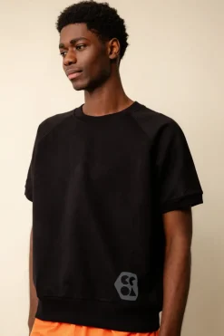 Short Sleeve Raglan Training Top Plastic Free - Black