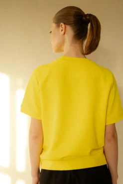 Short Sleeve Raglan Training Top Plastic Free - Canary Yellow
