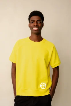 Short Sleeve Raglan Training Top Plastic Free - Canary Yellow