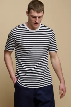 Short Sleeve Stripe T Shirt - Navy/White