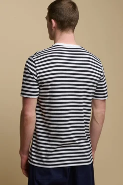Short Sleeve Stripe T Shirt - Navy/White