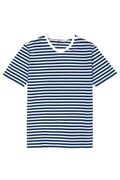Short Sleeve Stripe T Shirt - White/Navy