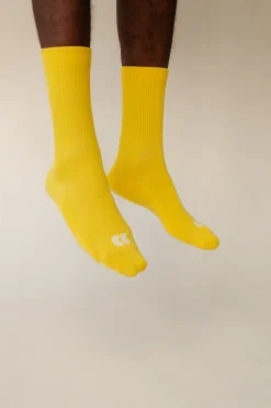 Single Colour Sports Calf Sock 3 Pack - Canary Yellow
