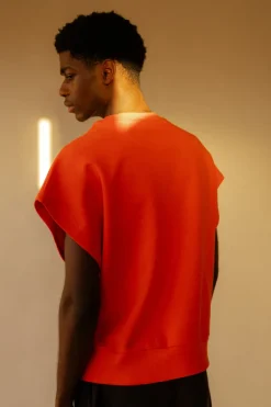 Sleeveless Sweatshirt Plastic Free - Flame Red