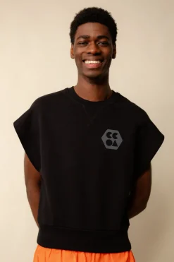 Sleeveless Sweatshirt Plastic Free - Black