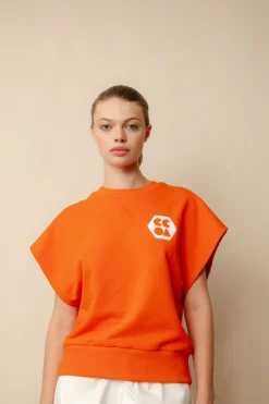 Sleeveless Sweatshirt Plastic Free - Flame Red