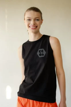 Sleeveless T Shirt Plastic Free - Black