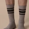 Sports Cotton Sock Calf 3 Pack - Grey/Black Stripe