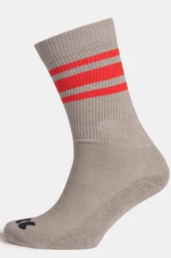 Sports Cotton Sock Calf 3 Pack - Grey/Flame Red Stripe