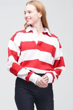 Striped Rugby Shirt - Red/White