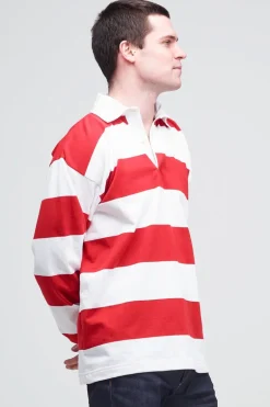 Striped Rugby Shirt - Red/White