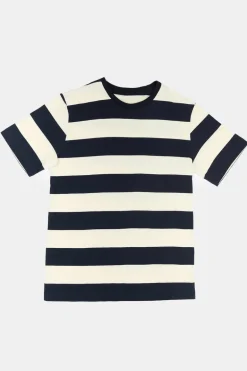 Wide Stripe Short Sleeve T Shirt - Ecru/Navy