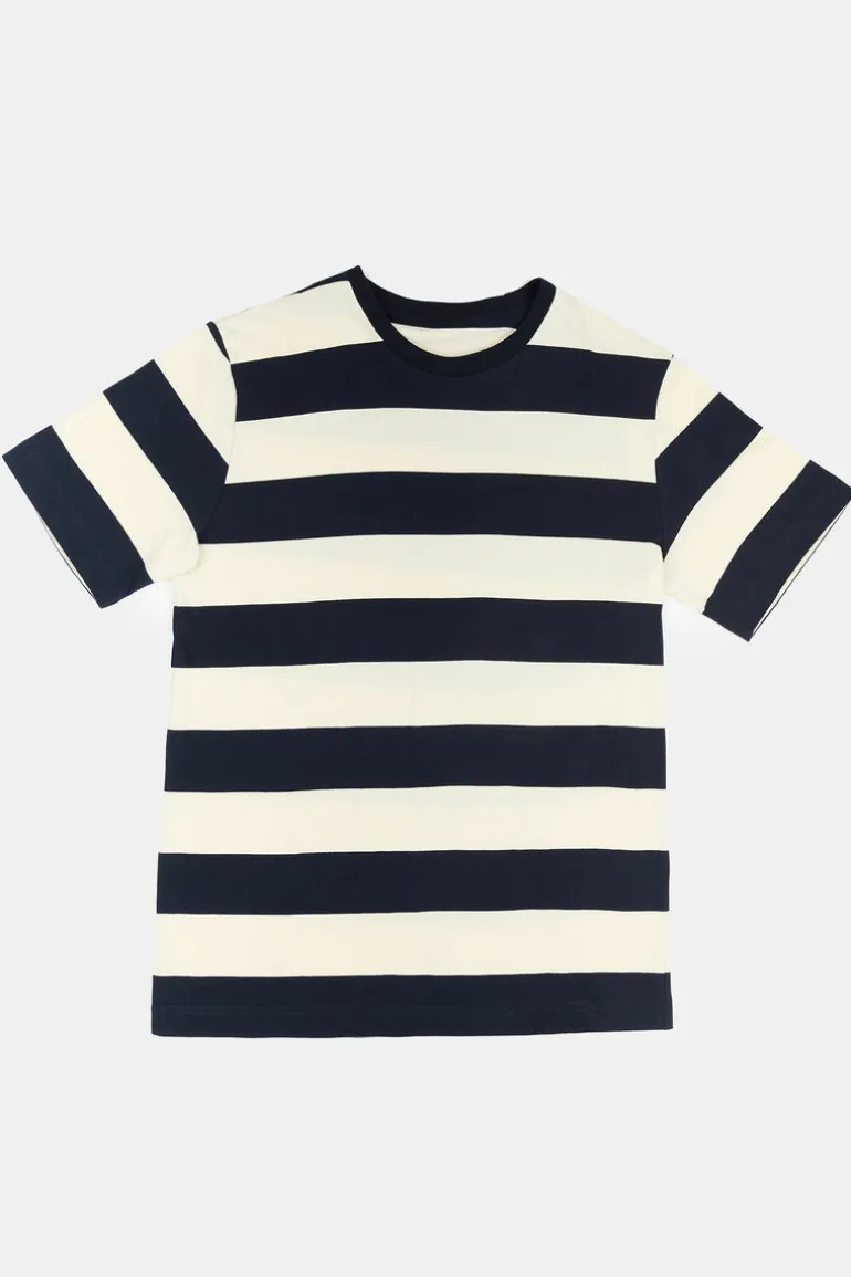 Wide Stripe Short Sleeve T Shirt - Ecru/Navy