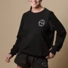 Womens Raglan Sweatshirt Plastic Free - Black