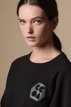 Womens Raglan Sweatshirt Plastic Free - Black