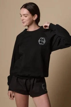 Womens Raglan Sweatshirt Plastic Free - Black
